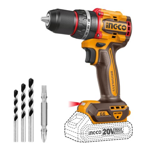 2 (2) Ingco Compact Brushless Cordless Impact Drill 20v - Image 1