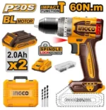 Ingco Lithium-Ion compact brushless impact drill 20v - Image 3