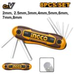 Ingco 8pcs hex key( Pocket) Size:2mm, - Image 2