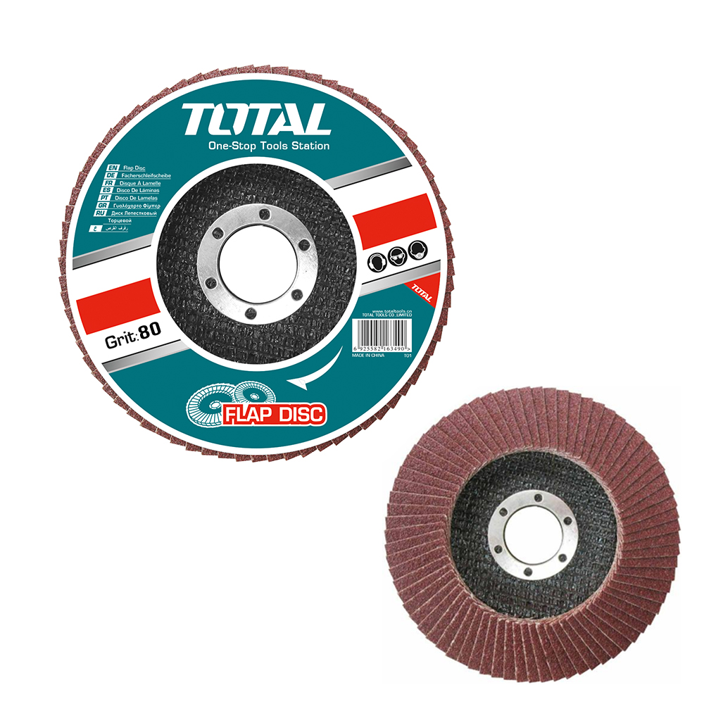 HardwareStore-TotalTools-PowerToolsAccessories-FlapDisc-G80-4.5-TAC631153 Total Flap disc Size: 115mm-p80 - Image 1
