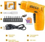 Ingco Lithium-Ion cordless screwdriver 4V - Image 2