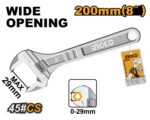 Ingco Adjustable wrench Length:200mm(8") - Image 2