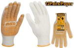 Ingco Knitted&PVC dots gloves Size:10 (XL) - Image 2