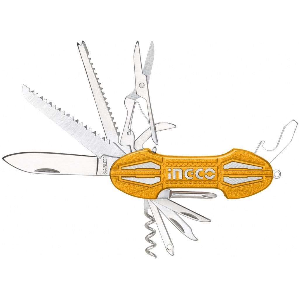 Ingco-Multi-function-Pocket-Folding-Knife-HMFK8158 Ingco Multi-function knife With 15 Functions - Image 1