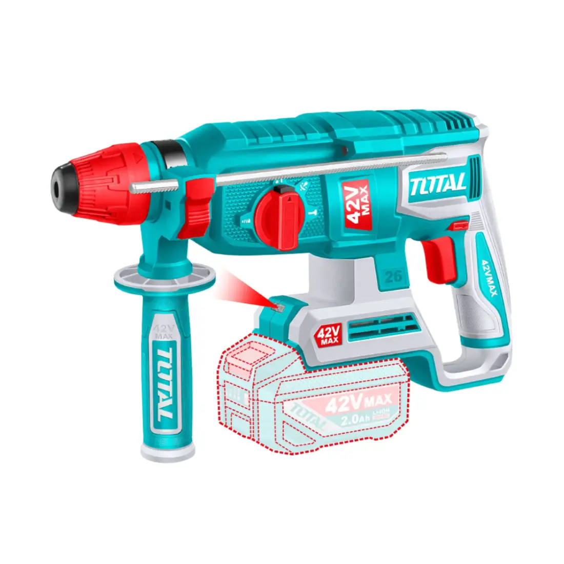 Total_Tools_Cordless_Rotary_Hammer_42V_2.5J_Impact_Energy_TRHLI422682._1100x1100 Total Cordless rotary hammer 42v 26mm - Image 1