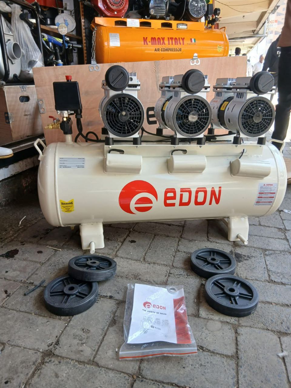 Edon 100Ltr Silent Air Compressor with 3Motors