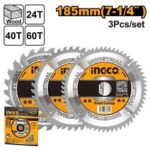 Ingco TCT saw blades set (3 Pcs/set) - Image 2
