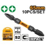 Ingco Impact Screwdriver bit PH2+PH2  65mm(2-9/16") 10pcs/set - Image 2
