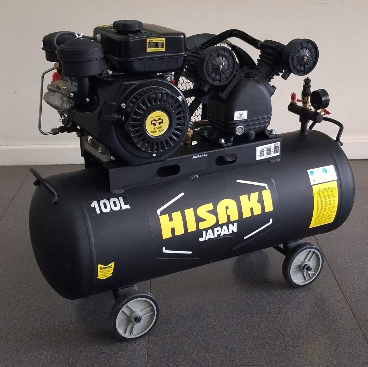 Hisaki Japan 100Ltr Diesel Air Compressor