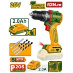 Jadever Compact Brushless Cordless Impact Drill 52Nm 20V - Image 2